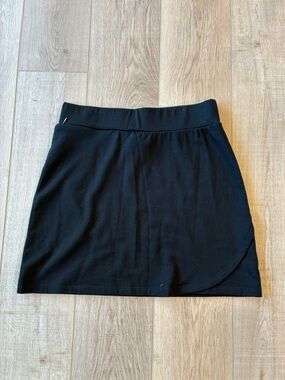 Ibex Merino Wool Black Women's Stretch Mini Skirt Medium Pull On Minimalist